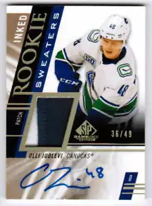 20/21 2020 SP GAME USED OLLI JUOLEVI RS-OJ INKED ROOKIE SWEATERS PATCH AUTO /49 - Picture 1 of 2