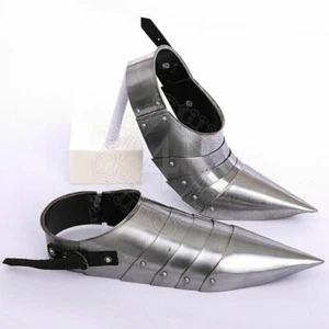 Medieval Knight Steel Pair Of Sabatons Foot Armor Shoes Pair Costume Armor - Picture 1 of 4