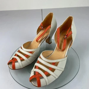 Buddhahood Heels 4 37 Beige Orange Leather Heel Ankle Strap - Picture 1 of 15