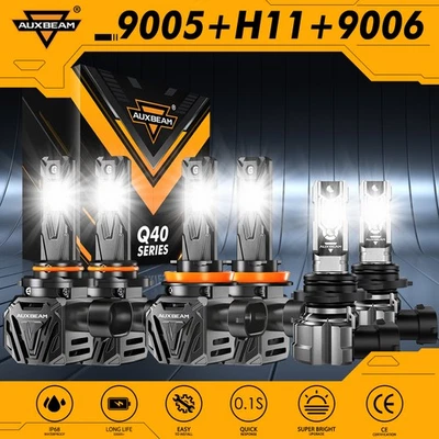 AUXBEAM Canbus 130W LED Headlight Fog Bulb 6500K 2500K For Lexus RX330 2004-2006 - Image 1 of 4