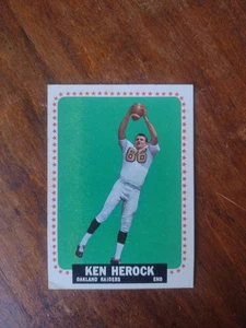 Ken Herock 1964 Topps #141 radiocontrol Oakland Raiders sin pliegues en muy buena condición esquina arruga B - Imagen 1 de 2