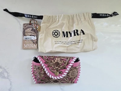 Myra Bag Hand-tooled Leather Glasses Case Pink New With Tags And Dust Bag - Image 1 of 4