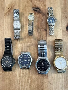7 Vintage Uhren Armbanduhren TEILE ODER REPARATUR Bulova GRUEN Armitron CARAVELLE mehr - Bild 1 von 24