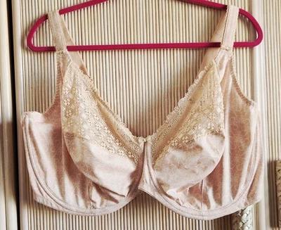 Elomi Bra US Size 42-L Beige Lace Underwire Support Full Coverage Kim 4340CAL - Image 1 of 4
