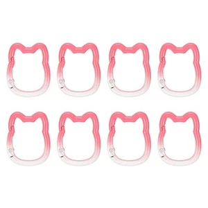 Spring Snap Hook, 8 Pcs Cute Cat Shape Keychain Clips, Gradient Dark Pink - Picture 1 of 6