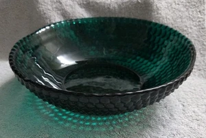 Cuenco vintage de vidrio Blenko verde esmeralda Hobnail Glimmer - Imagen 1 de 3