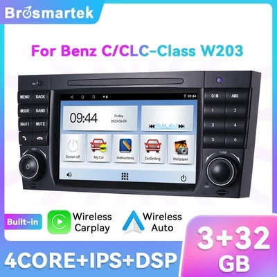 7" Android 13 CarPlay Autoradio 32G GPS Navi Für Mercedes C/CLK Klasse W203 W209 - Bild 1 von 4