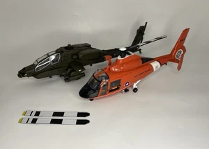 Helicopter Diecast U.S. AH-64D Apache & U.S Coast Guard Dauphin - Missing Parts - Picture 1 of 24