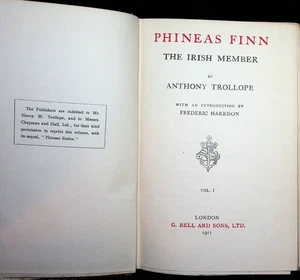 Anthony Trollope / Phineas Finn 2 vols 1911 Reprint - Imagen 1 de 6