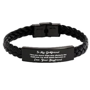 To My Girlfriend Black Rope Bracelet Birthday Christmas Day Gifts From Boyfriend - Picture 1 of 7