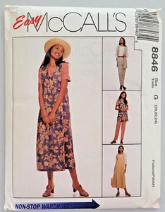VTG 90s McCalls Sew Pattern 8846 Jumper Dress, Vest, Top & Pants 20-22-24 UNCUT - Picture 1 of 3