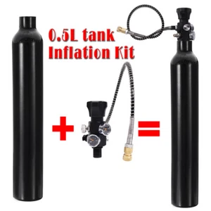 0.5L Aluminum Tank 4500psi 500cc Inflatable for PCP HPA Paintball Scuba Fire - Picture 1 of 19