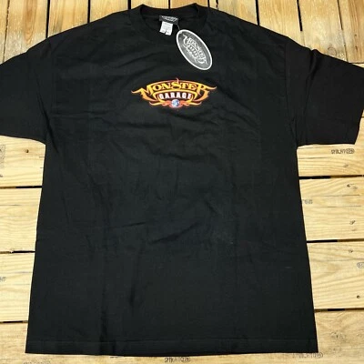 Camiseta De Colección Y2K Nueva Stock Antigua Monster Garage Negra Gráfica Para Hombre Talla XL Foto 1 de 4
