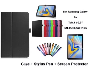 Funda abatible de cuero PU para Samsung Galaxy Tab A 10.5 T590/T595 - Imagen 1 de 11