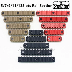 Black/Tan/Red Aluminum 5 7 9 11 13 Slots Picatinny key mod Rail Section - Picture 1 of 17