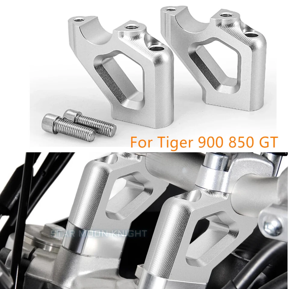 For Tiger 900 850 GT PRO LOW RALLY Motorcycle Handlebar Riser Drag Clamp Extend - Image 1 of 4