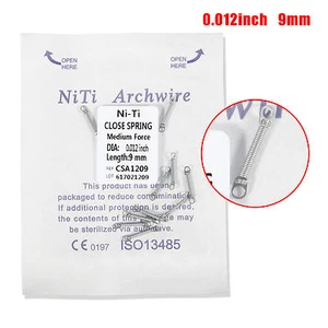 Muelles helicoidales cerrados NITI ortodoncia abolladura 10 piezas luz constante fuerza media - Imagen 1 de 10