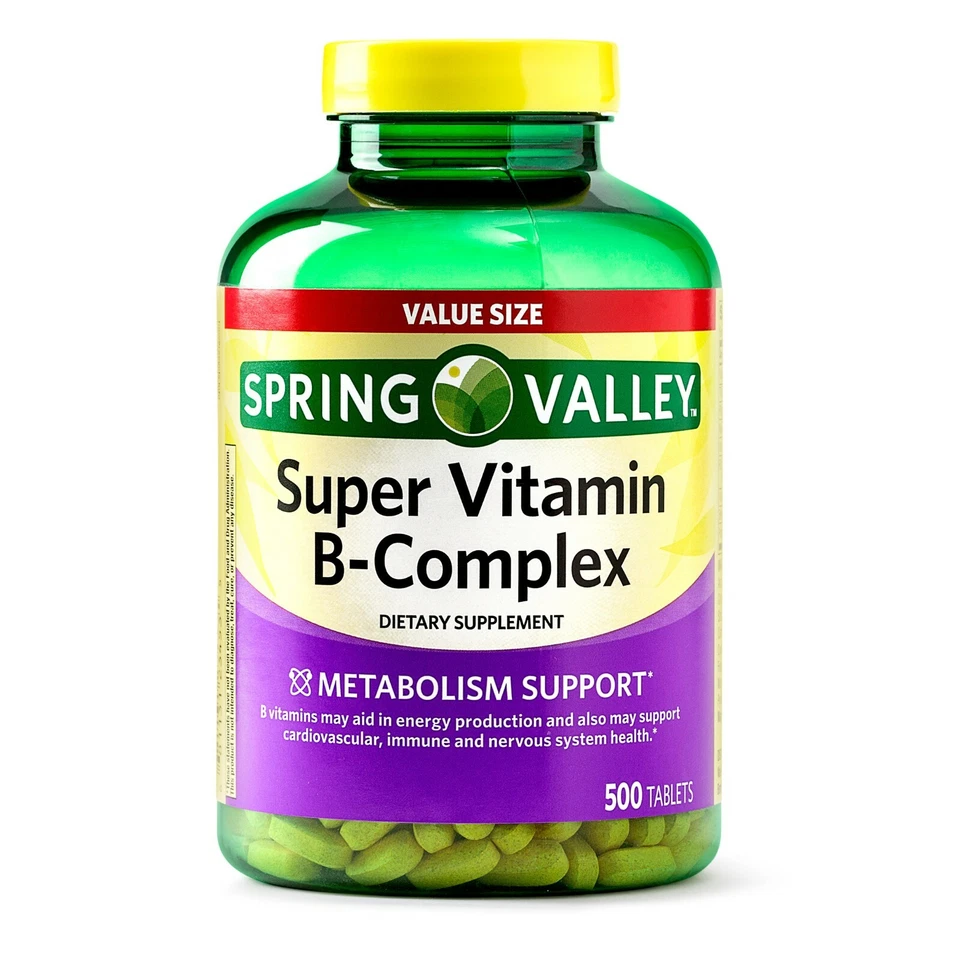 Spring Valley Super Vitamin B-Complex Tablets, 500 Count..+ - Image 1 of 4
