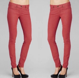 Jeans donna Paige Verdugo ultra skinny taglia 31 x 30 rosso anguria elasticizzato - Foto 1 di 12