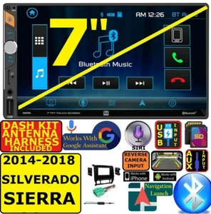 2014-2018 UP SIERRA SILVERADO BLUETOOTH USB SD AUX CAR RADIO STEREO PACKAGE - Picture 1 of 11