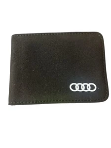 Cartera/Tarjeta de Identificación, 6 Bolsillos Cuero Sintético Negro con Logo Audi - Imagen 1 de 4