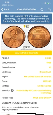 1998 ERROR PENNY DOUBLE FACE VERY RARE - Image 1 of 4