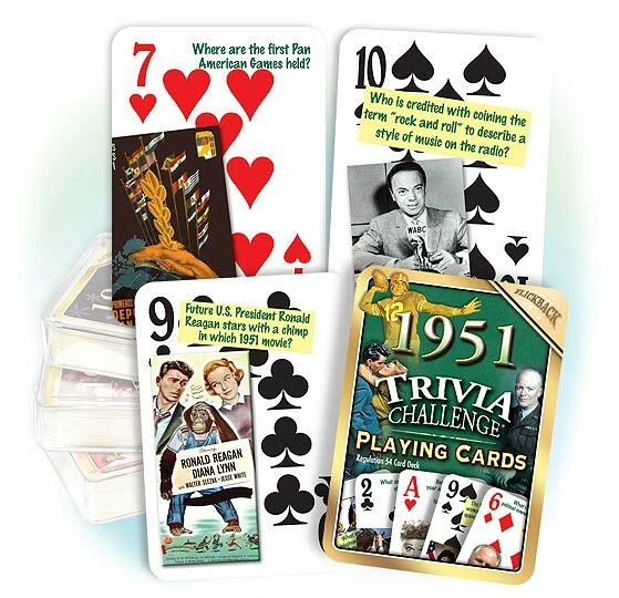 1951 Trivia Challenge Playing Cards: Great Birthday or Anniversary Gift - Image 1 of 1