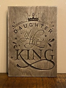 Daughter of a King Christian Wall Art Wood Sign - Picture 1 of 1