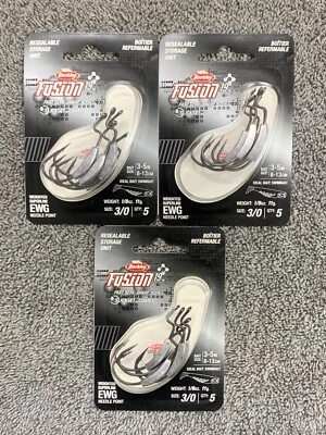 (3) Punto de aguja BERKLEY FUSION 19 PONDERADO 1/8 oz SUPERLINE EWG 3/0 - ¡15 ganchos! Foto 1 de 4
