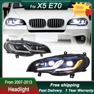 2x LED DRL Headlight Assembly HID Projector Replace NEW For BMW X5 E70 2007-2013 - Image 1 of 4