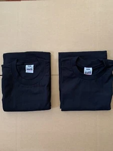 Pro Club Black Heavyweight Cotton T-Shirts Size 3XL Tall 2 Shirts (T44) - Picture 1 of 2