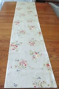 Pottery Barn Table Runner Scarf Beige with Floral 16 by 90 inches
