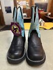 Justin women's Gypsy collection, Leather western boots size 7 Blue and Black.