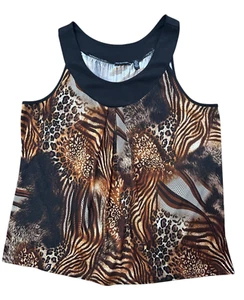 Camiseta sin mangas Notations para mujer talla XL estampado animal hecha en EE. UU. elástica ligera - Imagen 1 de 6