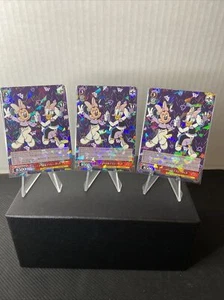 Juego de 3 Blanco Negro Disney 100 Minnie Mouse & Daffy Duck DDS/S104-055 RR Holo - Imagen 1 de 10