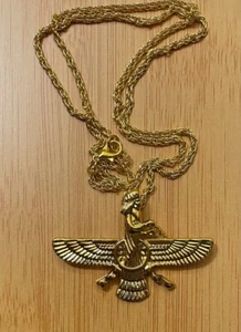 Necklace for Men and Women, Persian lovers, Gold, Farvahar - Picture 1 of 2