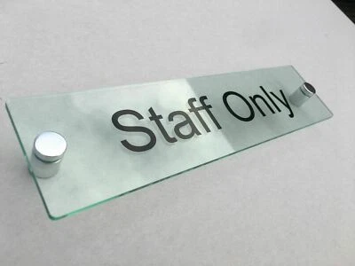 Office Door Wall House Number Sign Plaque- Quality Glass Effect Acrylic Perspex - Image 1 of 2