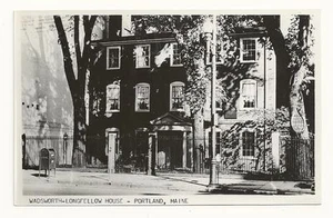 PORTLAND ME Wadsworth-Longfellow Haus Briefkasten Vintage RPPC - Bild 1 von 1
