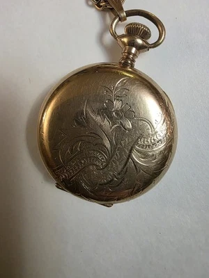 Reloj Bolsillo Elgin Talla Os 7J GF Hunter Reloj Bolsillo y Cadena 12K GF Foto 1 de 4