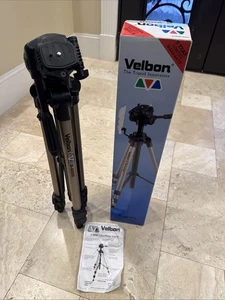 Velbon Heavy Duty Tripod Deluxe S-6000 For Photo & Video Cameras 3 Way Panhead - Picture 1 of 7