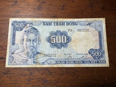 T2: S. Vietnam 1966 500 Dong Banknote. Free Shippiing, - Image 1 of 4