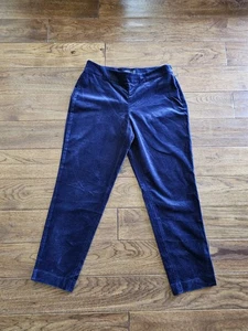 Talbots Curvy Damenhose gerades Bein marineblau Samt Größe 10P mittlerer Bund - Bild 1 von 8