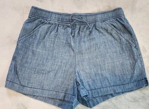 Old Navy Denim Linen Blend Pull On Shorts Girls Size XXL (18) - Picture 1 of 4