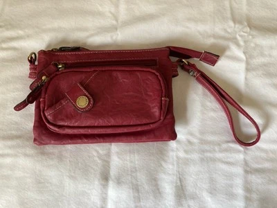 Rosetti Red Wristlet Clutch Wallet Zip Closure Card Slots Organizer - Image 1 of 4