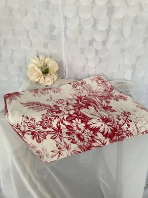 Juego de 2 almohadas Pottery Barn rojo matine toile KING farsa vacaciones rurales francesas Foto 1 de 4