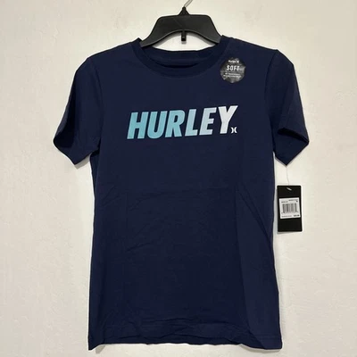 Hurley Boys Spell Out Midnight Navy T-Shirt Size Medium NWT - Image 1 of 2