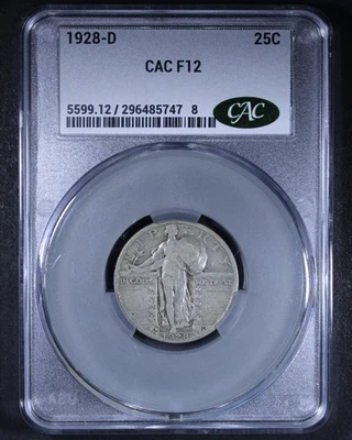 1928-D Standing Liberty Quarter - 25c CACG F12 - Nice Original Surfaces! - Image 1 of 4