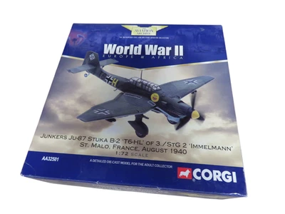 CORGI aviation 1/72 JUNKERS JU-87 STUKA B-2 T6HL  IMMELMANN ST MALO AA32501 - Image 1 of 4