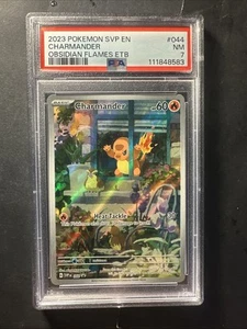 2023 POKEMON S&V Obsidian Flames Full Art Holo 44 Charmander PSA 7 NM Black Star - Picture 1 of 14