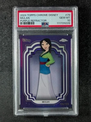 2024 Disney Topps Chrome MULAN 196/199 Purple Refractor SP #79 PSA 10 - Image 1 of 3